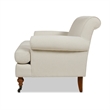 Maklaine Accent Arm Chair Metal Casters in Light Beige Finish