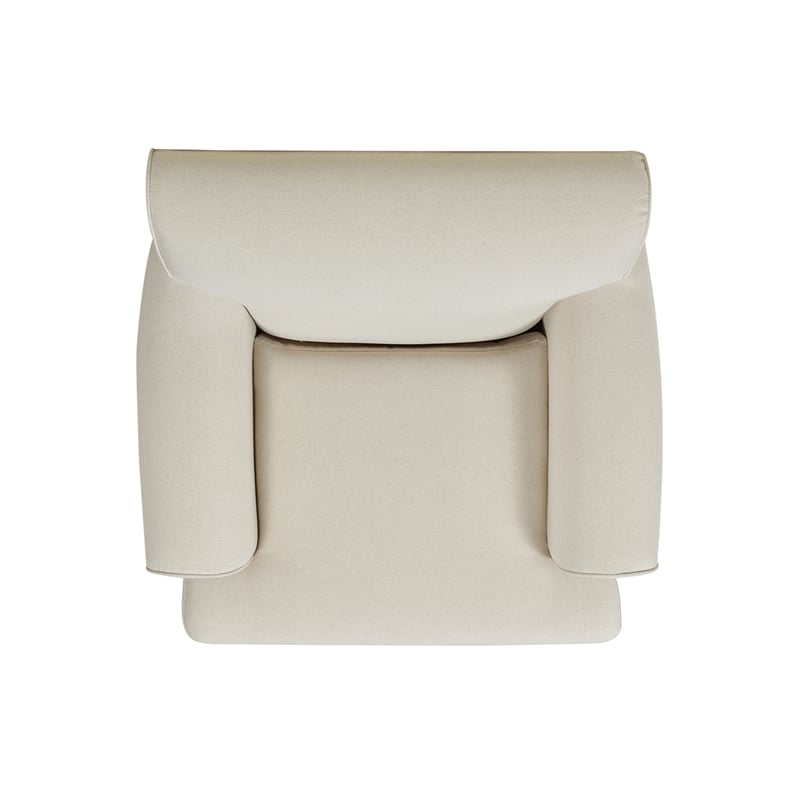 Maklaine Accent Arm Chair Metal Casters in Light Beige Finish