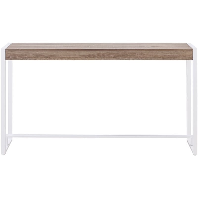 Maklaine Engineered Wood Top Console Table in Mocha Gray and White