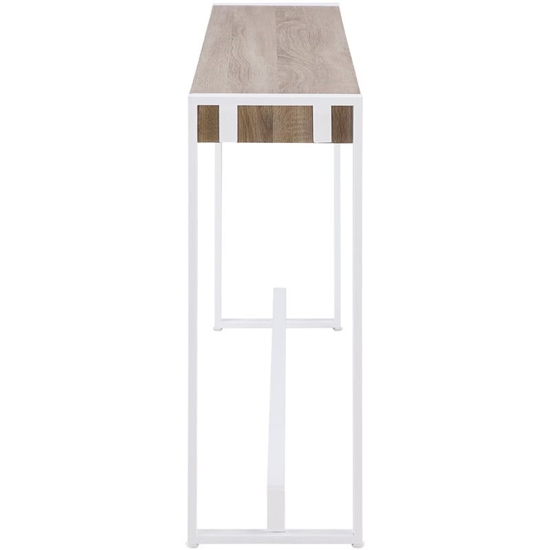 Maklaine Engineered Wood Top Console Table in Mocha Gray and White
