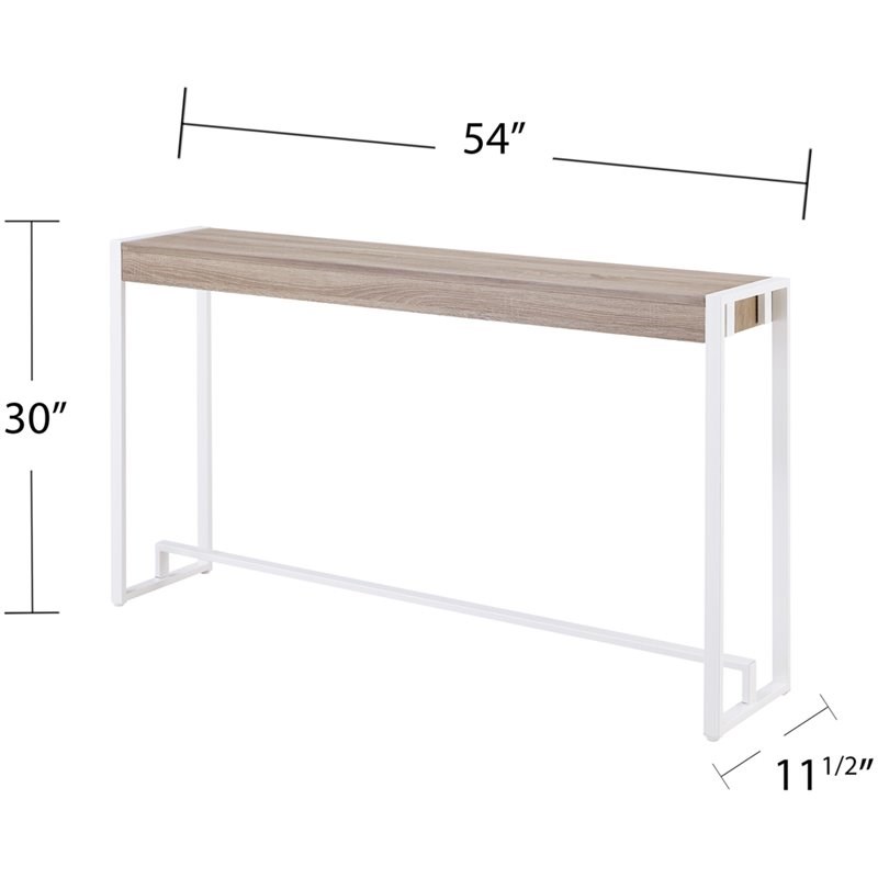 Maklaine Engineered Wood Top Console Table in Mocha Gray and White