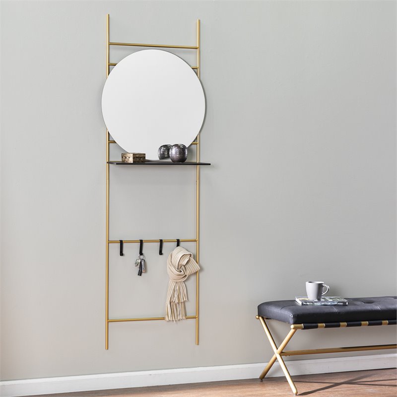 Maklaine Contemporary Metal Hall and Entry Organizer in Gold
