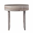 Maklaine Contemporary Round Wood-Faux Marble End Table in Brown
