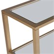 Maklaine Contemporary 2 Shelf Narrow Glass Top Console Table in Gold