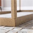 Maklaine Modern Patchwork Wood Top Coffee Table in Brass Finish