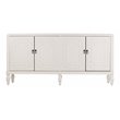 Maklaine Transitional Low Profile Accent Cabinet in Antique White