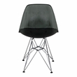 Maklaine Modern Eiffel Base Dining Side Chair in Black Finish