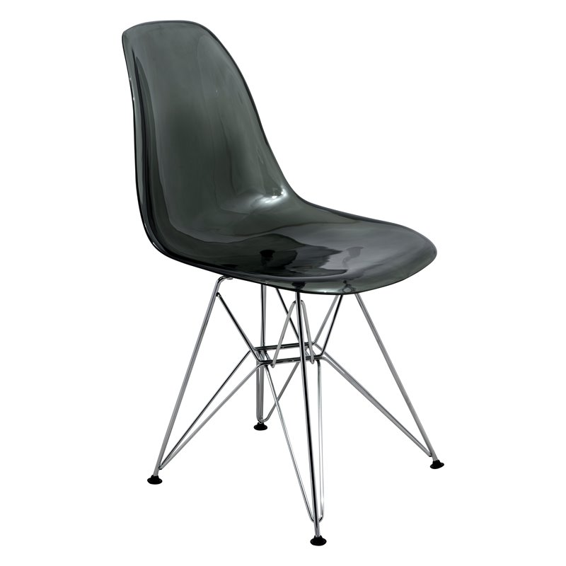 Maklaine Modern Eiffel Base Dining Side Chair in Black Finish