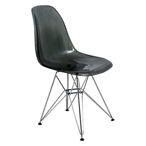 Maklaine Modern Eiffel Base Dining Side Chair in Black Finish