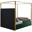 Maklaine Contemporary designed Green Finished Velvet King Bed