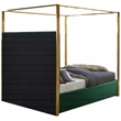 Maklaine Contemporary designed Green Finished Velvet King Bed