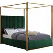 Maklaine Contemporary designed Green Finished Velvet King Bed