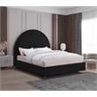 Maklaine Contemporary designed Black Finished Fabric Full Bed