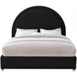 Maklaine Contemporary designed Black Finished Fabric Full Bed