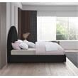 Maklaine Contemporary designed Black Finished Fabric Full Bed