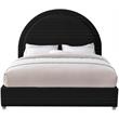 Maklaine Contemporary designed Black Finished Fabric King Bed