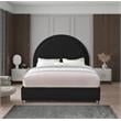 Maklaine Contemporary designed Black Finished Fabric King Bed