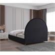 Maklaine Contemporary designed Black Finished Fabric King Bed