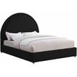 Maklaine Contemporary designed Black Finished Fabric King Bed