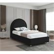 Maklaine Contemporary designed Black Finished Fabric Twin Bed