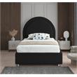 Maklaine Contemporary designed Black Finished Fabric Twin Bed