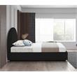 Maklaine Contemporary designed Black Finished Fabric Twin Bed