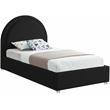 Maklaine Contemporary designed Black Finished Fabric Twin Bed