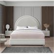 Maklaine Contemporary designed Cream Finished Fabric Full Bed