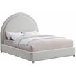 Maklaine Contemporary designed Cream Finished Fabric King Bed