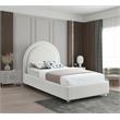 Maklaine Contemporary designed Cream Finished Fabric Twin Bed