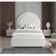 Maklaine Contemporary designed Cream Finished Fabric Twin Bed