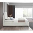 Maklaine Contemporary designed Cream Finished Fabric Twin Bed