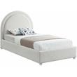 Maklaine Contemporary designed Cream Finished Fabric Twin Bed