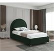 Maklaine Contemporary designed Green Finished Fabric Twin Bed