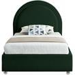 Maklaine Contemporary designed Green Finished Fabric Twin Bed