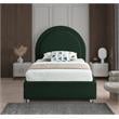 Maklaine Contemporary designed Green Finished Fabric Twin Bed