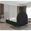 Maklaine Contemporary designed Green Finished Fabric Twin Bed