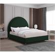 Maklaine Contemporary designed Green Finished Fabric Queen Bed