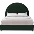 Maklaine Contemporary designed Green Finished Fabric Queen Bed