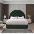 Maklaine Contemporary designed Green Finished Fabric Queen Bed