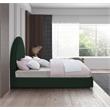 Maklaine Contemporary designed Green Finished Fabric Queen Bed