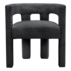 Maklaine Wool Fabric Dark Gray Accent Chair Rounded Back 25&quot W x 21&quot D x 27&quot H Assembled