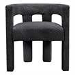 Maklaine Wool Fabric Dark Gray Accent Chair Rounded Back 25