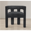 Maklaine Wool Fabric Dark Gray Accent Chair Rounded Back 25