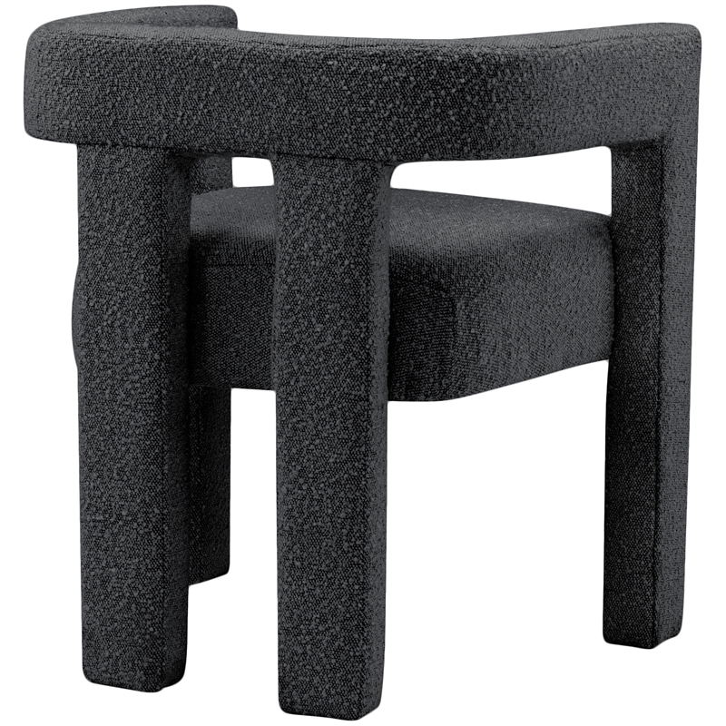 Maklaine Wool Fabric Dark Gray Accent Chair Rounded Back 25