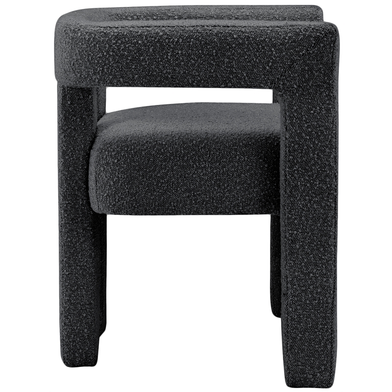 Maklaine Wool Fabric Dark Gray Accent Chair Rounded Back 25
