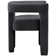 Maklaine Wool Fabric Dark Gray Accent Chair Rounded Back 25
