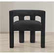 Maklaine Wool Fabric Dark Gray Accent Chair Rounded Back 25