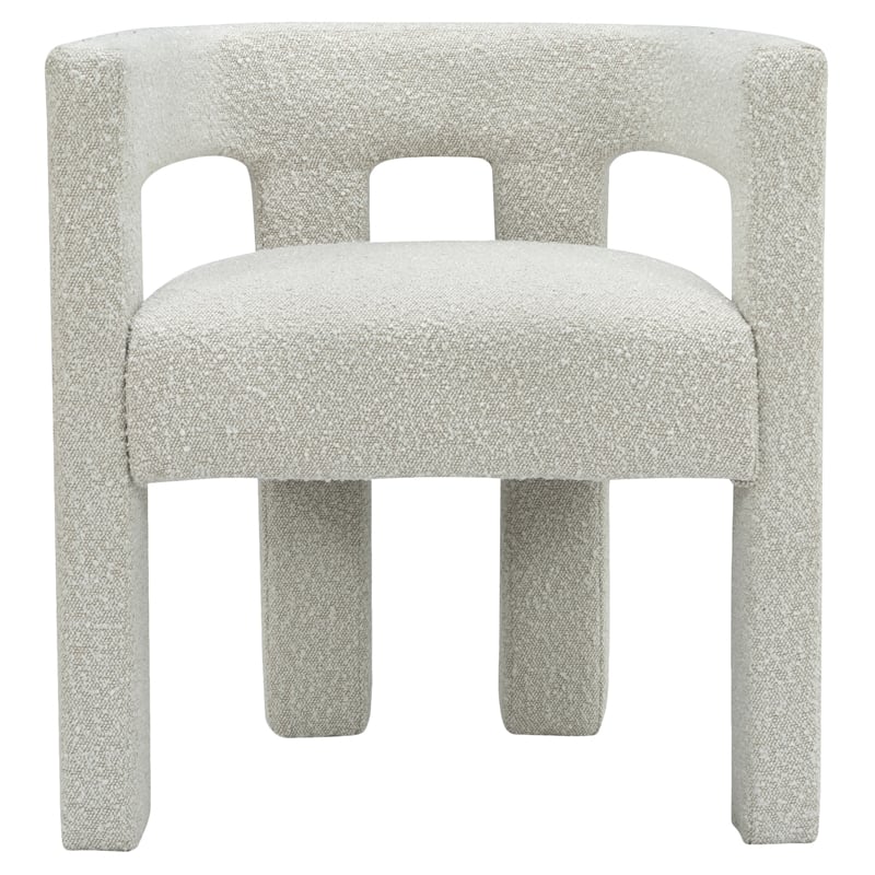 Maklaine Contemporary Boucle Accent Dining Chair in Rich Cream