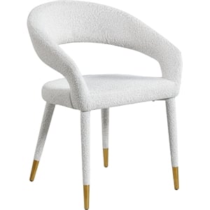 Maklaine 19.29&quot Contemporary Fabric Dining Chair in Rich Cream/Gold